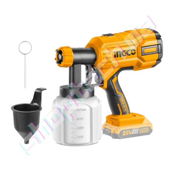 Pistolet à peinture sans fil 20v (batterie et chargeur non inclus)