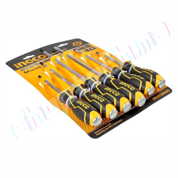 Set de 6 tournevis a zone de frappe