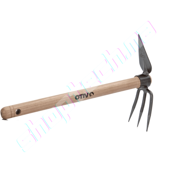 Serfouette panne pointue et fourche avec manche en bois