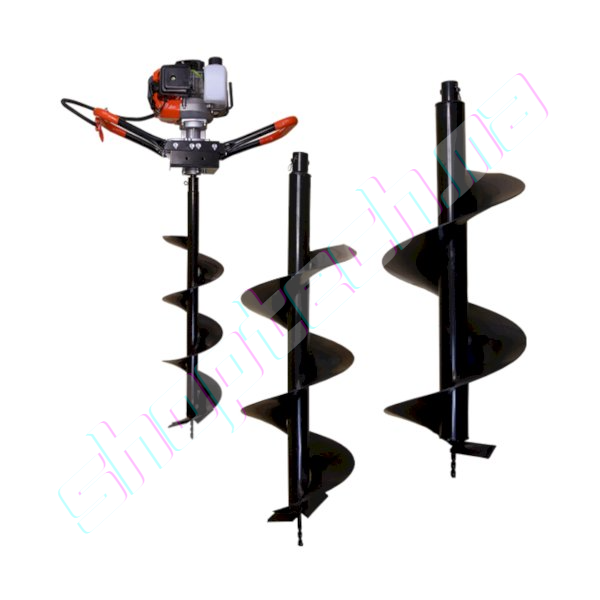 Tariere thermique 52 cm3 +3 meches 100mm-200mm-300mm